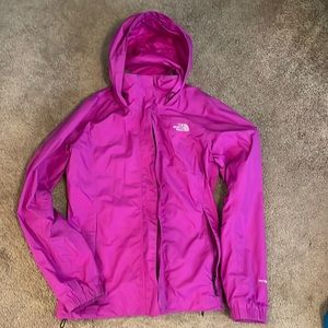 Purple women’s north face rain jacket